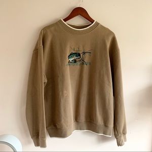 Oversized Vintage Pullover Sweatshirt w/Embroidery